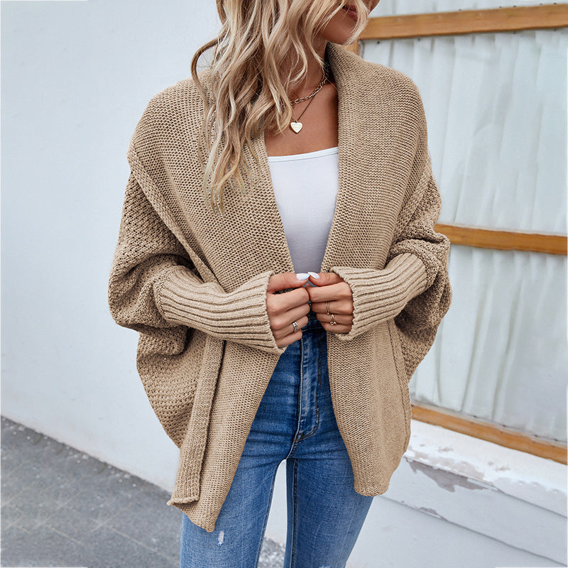 Oversized Navy Blue Batwing Cardigan