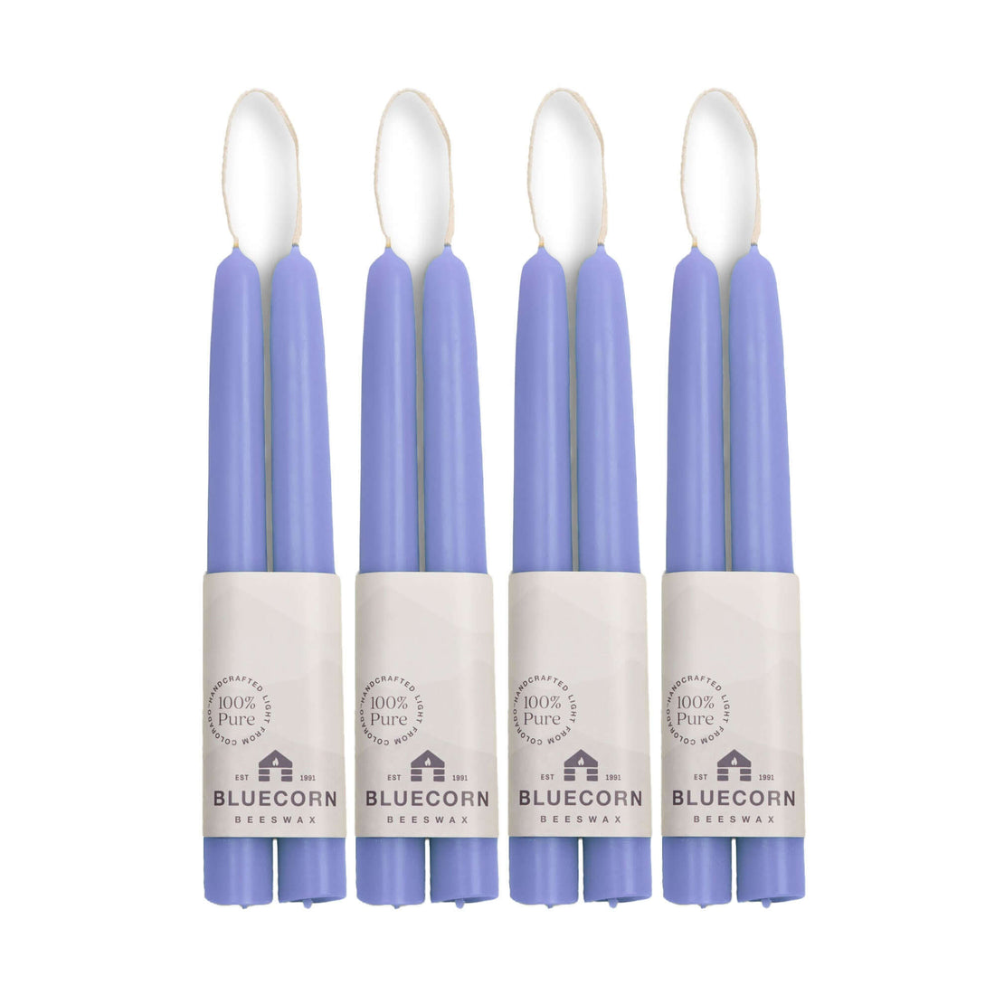 Hand-Dipped Beeswax Taper Candles - Bulk 4-Pair Bundle