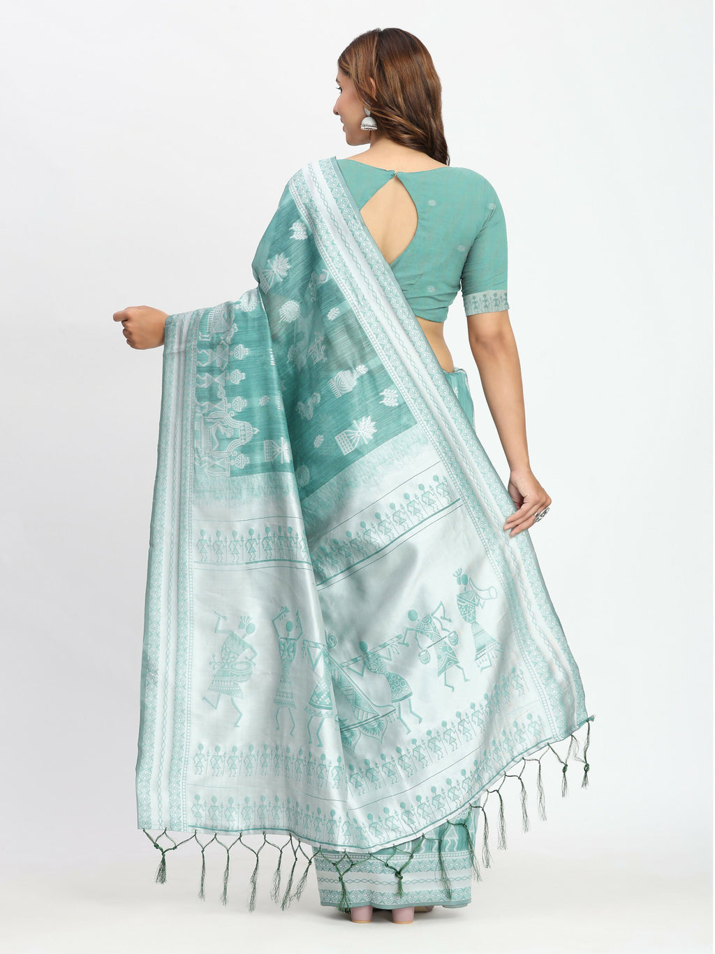 Mustard Linen Cotton Saree with Matching Blouse