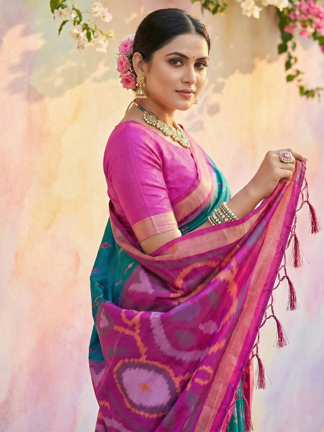 Sky Blue Soft Silk Saree with Coordinating Blouse