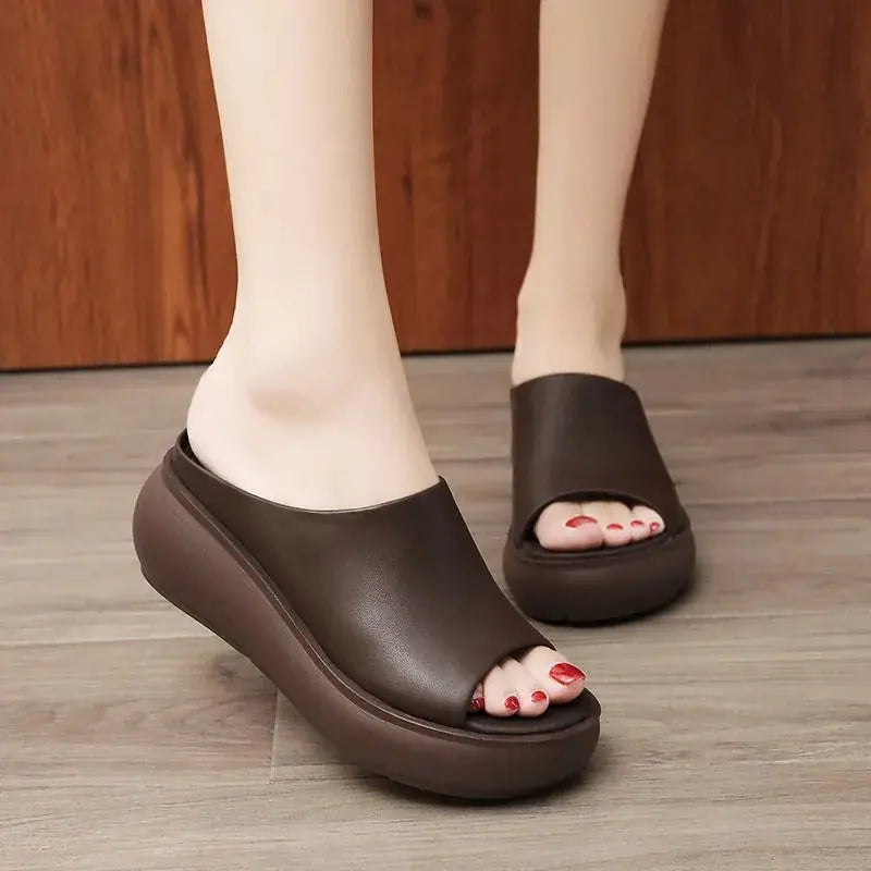 Women's Comfortable Platform Wedge Sandals Open Toe Slide - Image 3
