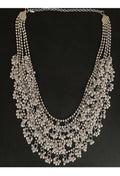 Mominos Fashion silver-plated brass oxidised ghungroo long necklace set with matching earrings