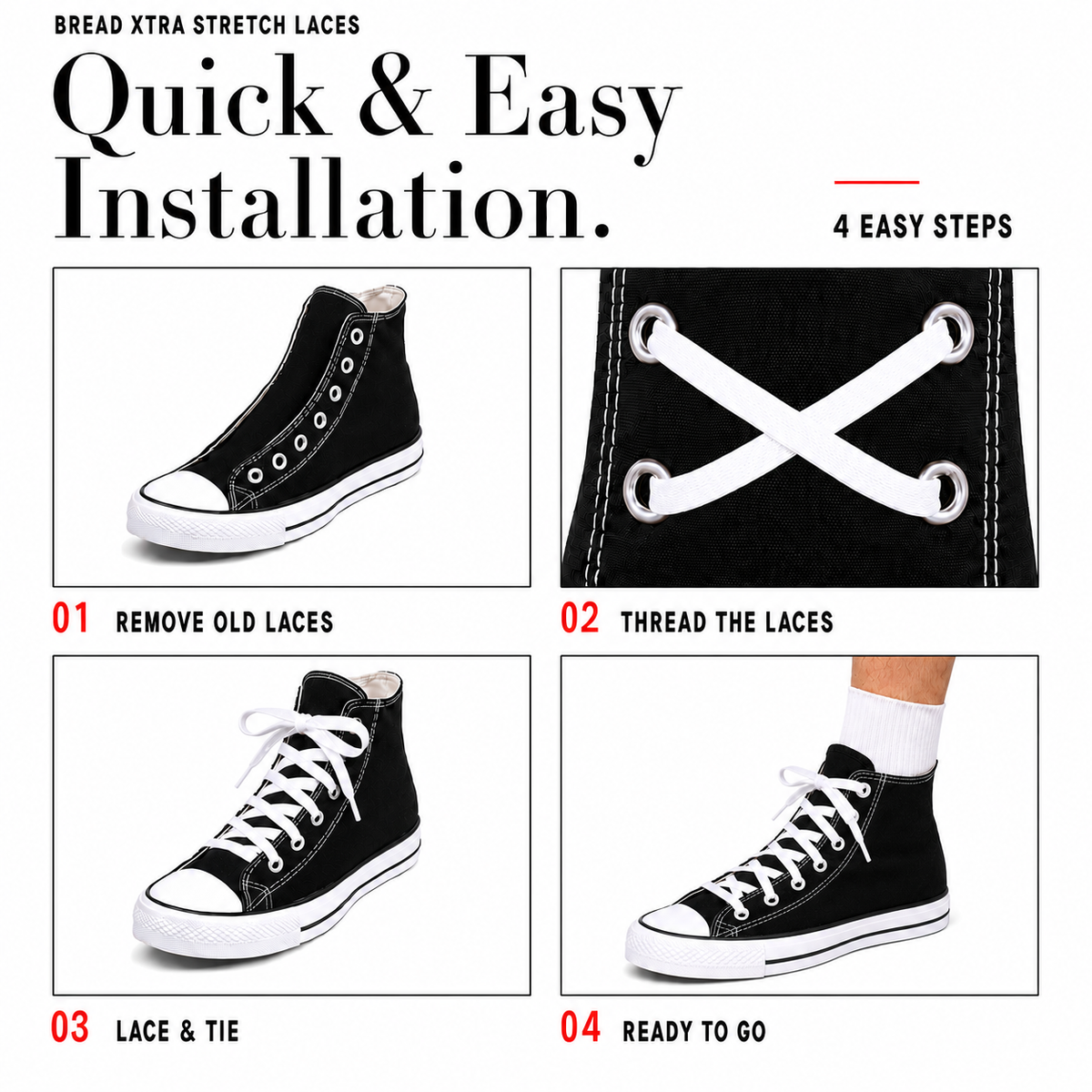 Xtra Stretch Flat Bread Laces
