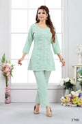Joban Fashion Heavy Muslin Pista Color Kurta Set