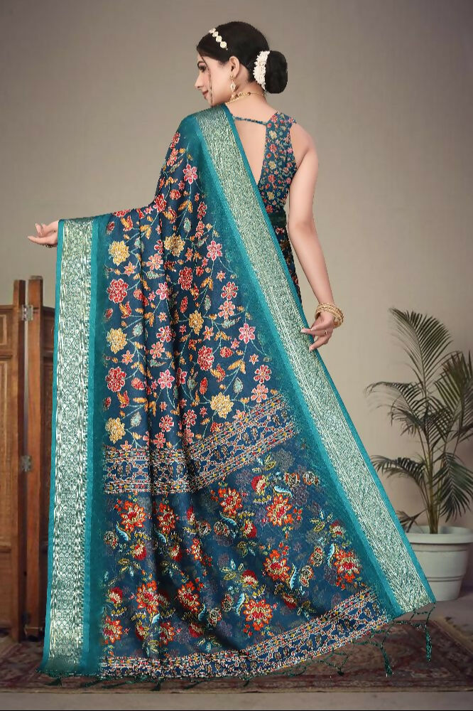 PR Fashion Multi Heavy Rich Cotton Silk Digital Print & Jacquard Saree