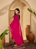 Regal black Vichitra silk kurta set with exquisite embroidery, perfect for festive wear.
