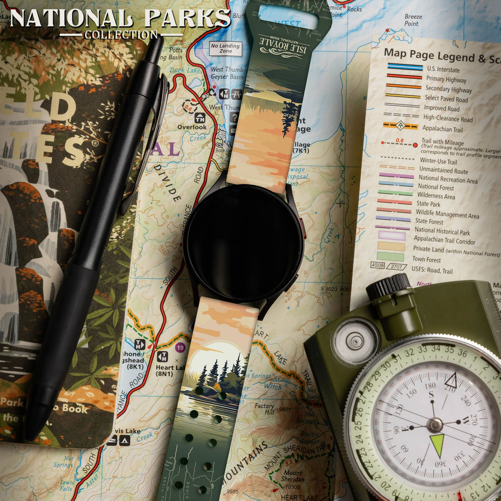 National Parks Isla Royale HD  Watchband for Samsung, Garmin, Fossil, and More