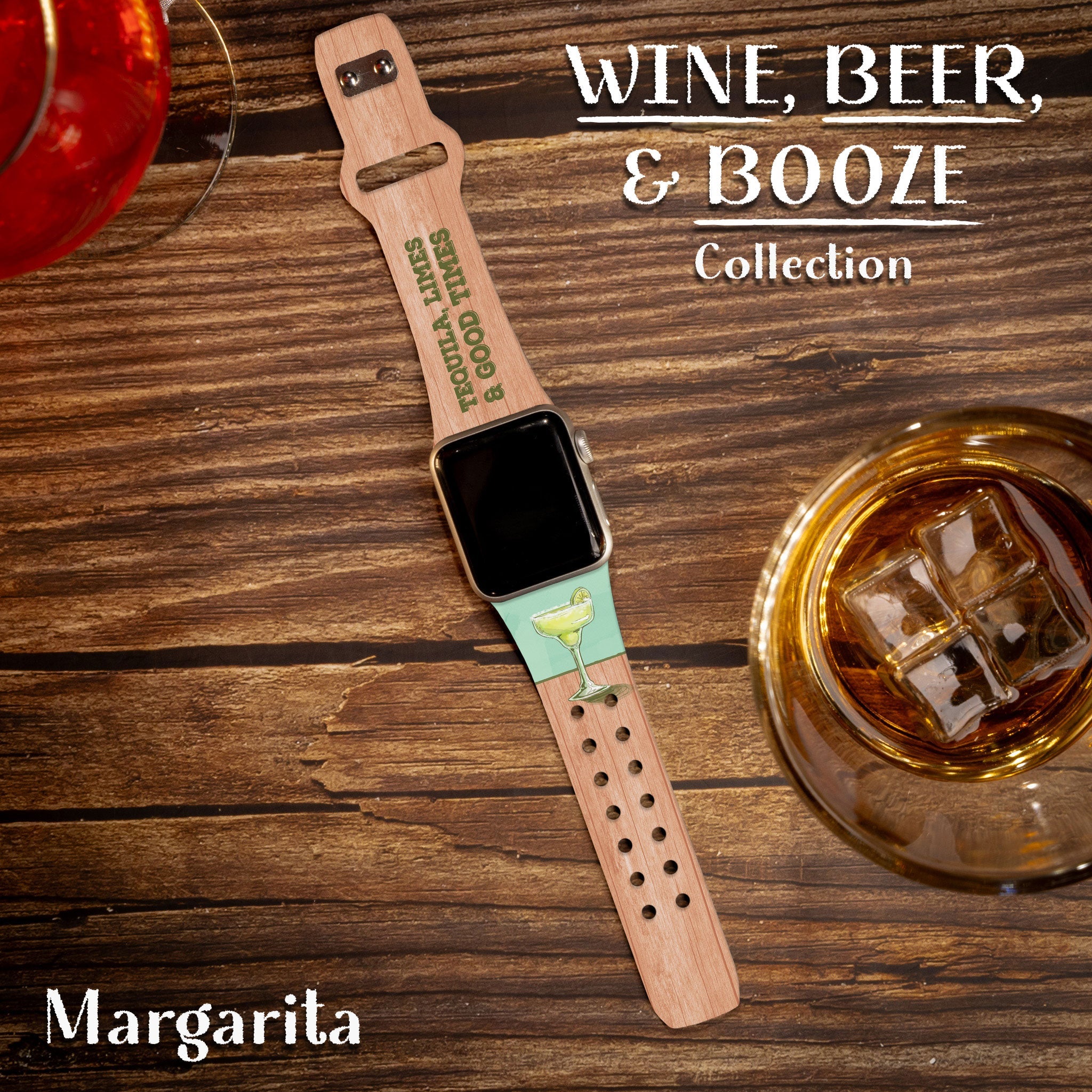 Wine, Beer, & Booze HD Apple Watch Band - Compatible All Series