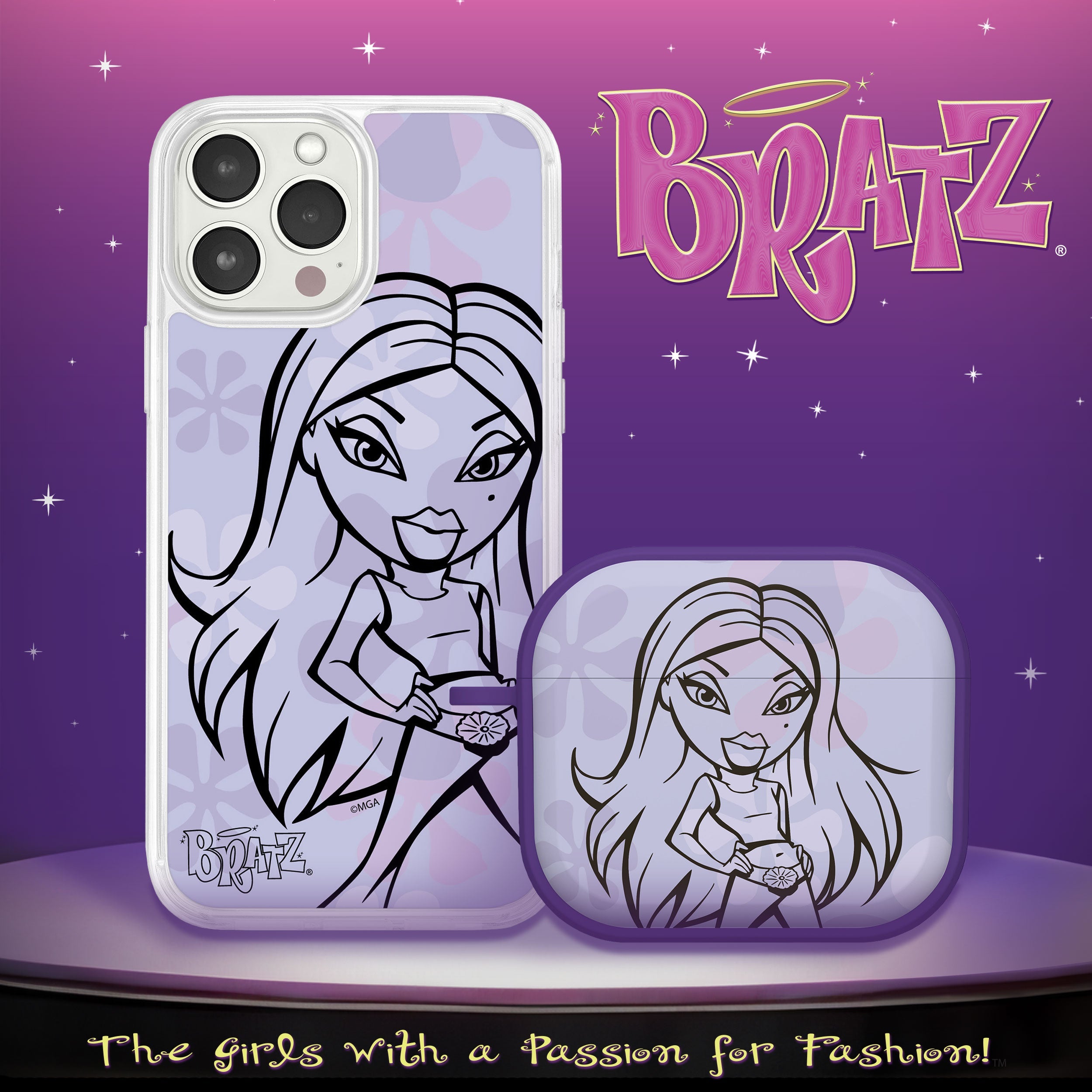 Bratz® Passion For Fashion HD Apple iPhone 14 Mag-Safe Phone Case and AirPods Gen 3 Combo Package