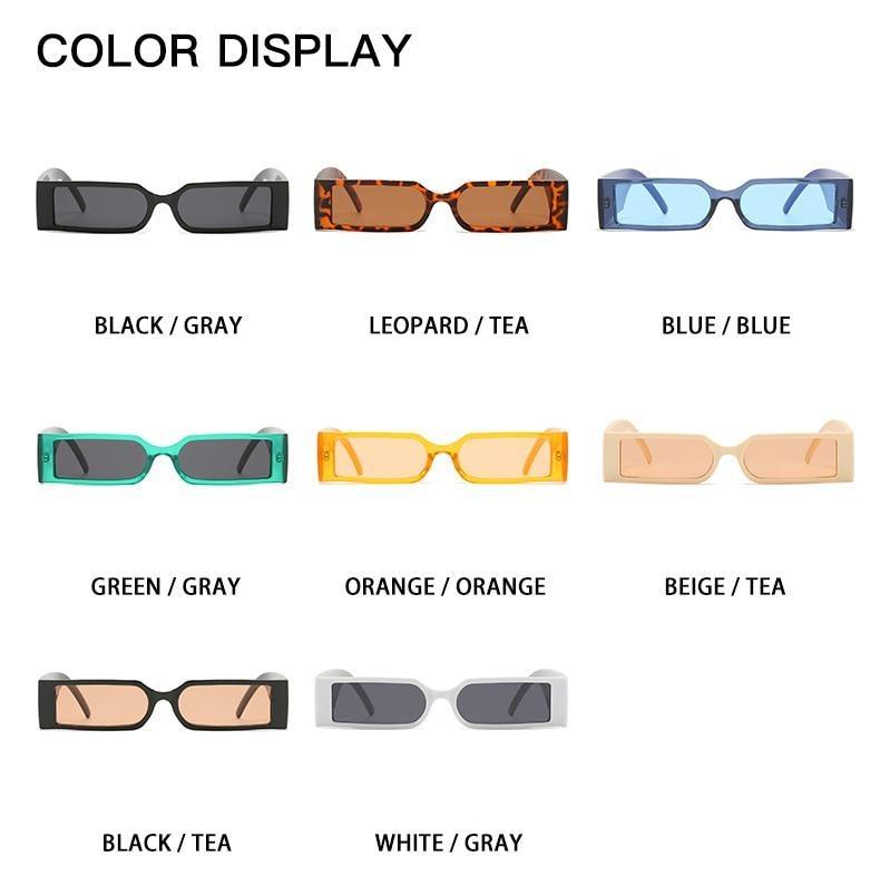 90s Vintage Narrow Rectangular Sunglasses Retro Slim Frames