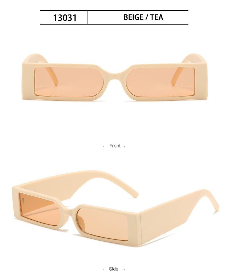 90s Vintage Narrow Rectangular Sunglasses Retro Slim Frames