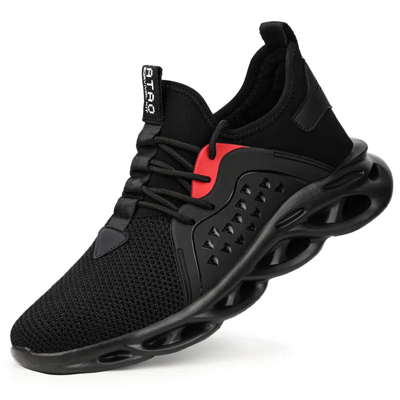 Men's White Flying Woven Mesh Running Sneakers