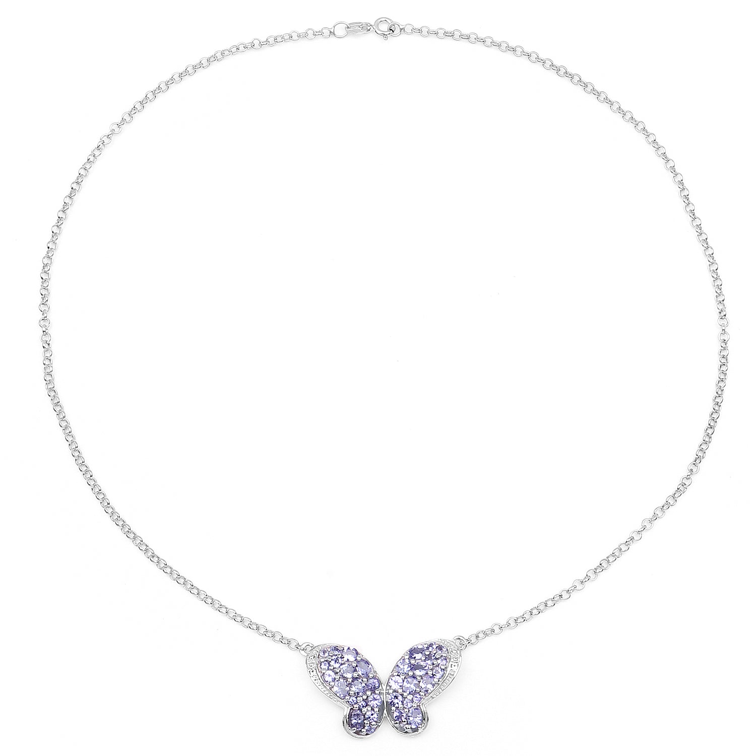 3.31 Carat Genuine Tanzanite & White Topaz .925 Sterling Silver Pendant