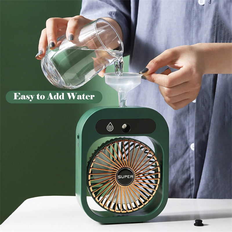 Portable USB Misting Fan & Air Cooler Humidifier - 3 Speed Desktop
