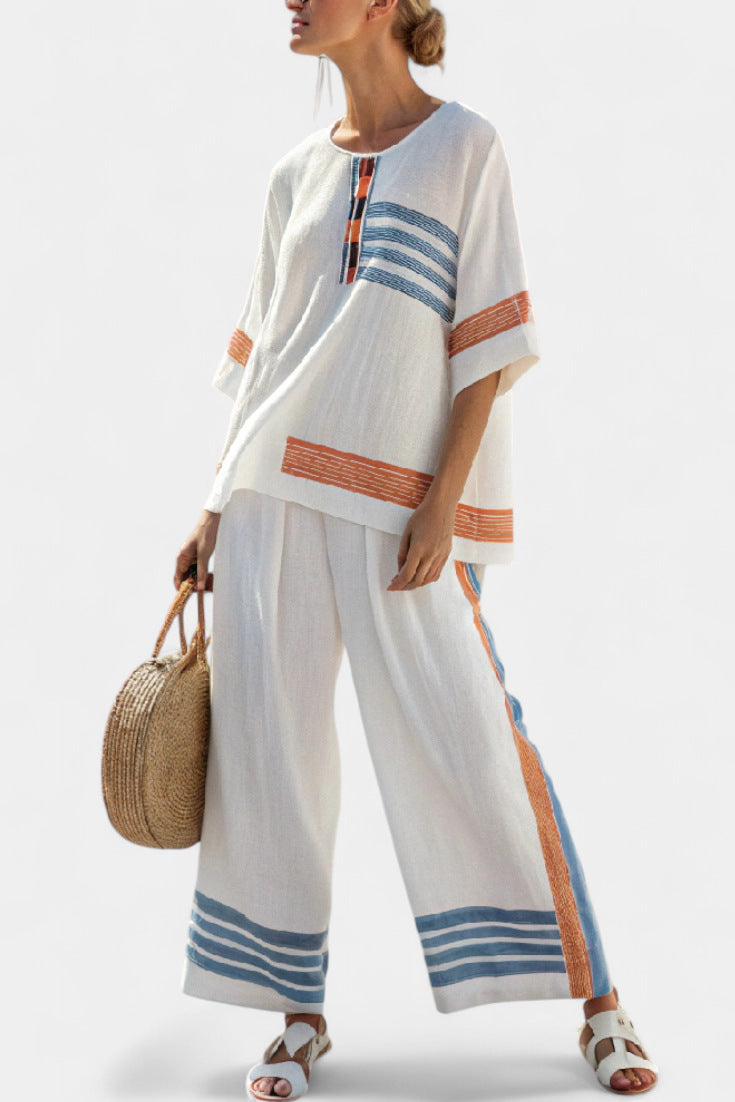 Women's Beach Vacation Two Piece Set Loose Casual Summer Outfit - Image 9