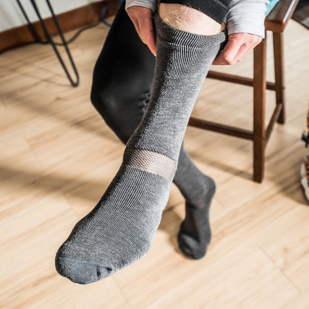 Lightweight Merino Wool Over-the-Calf Ski and Snowboard Socks