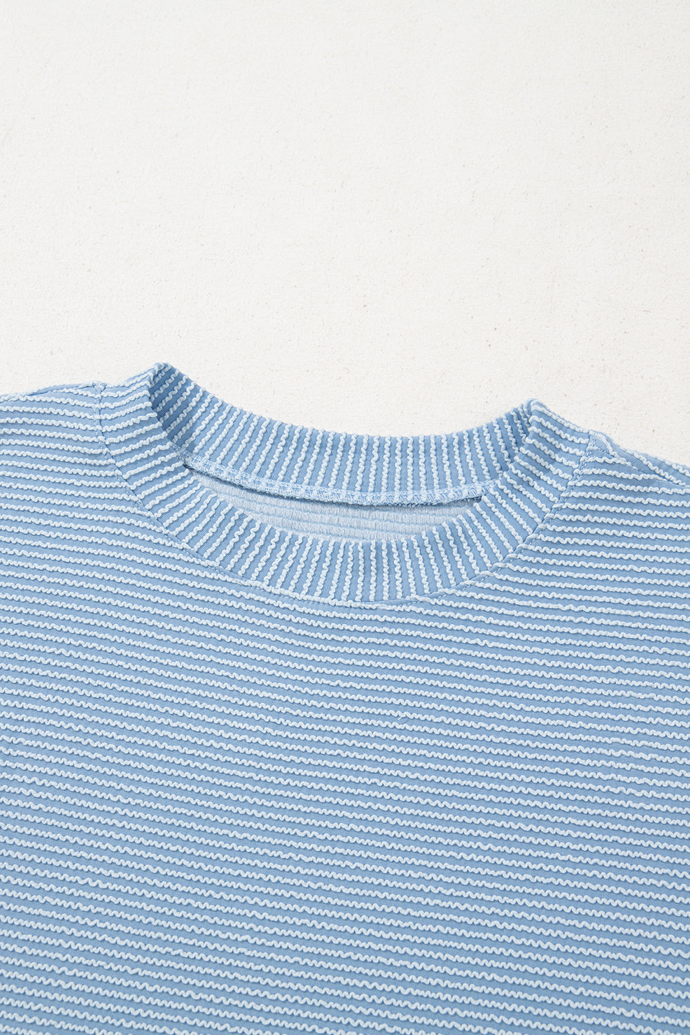 Corded Knit Mock Neck T-Shirt | Minimalist Short Sleeve Tee