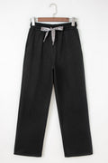Leopard Drawstring Fleece Lined Elastic Waist Pants