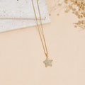 Dainty Star Pendant Necklace with Sparkling Zircon in Gold or Silver