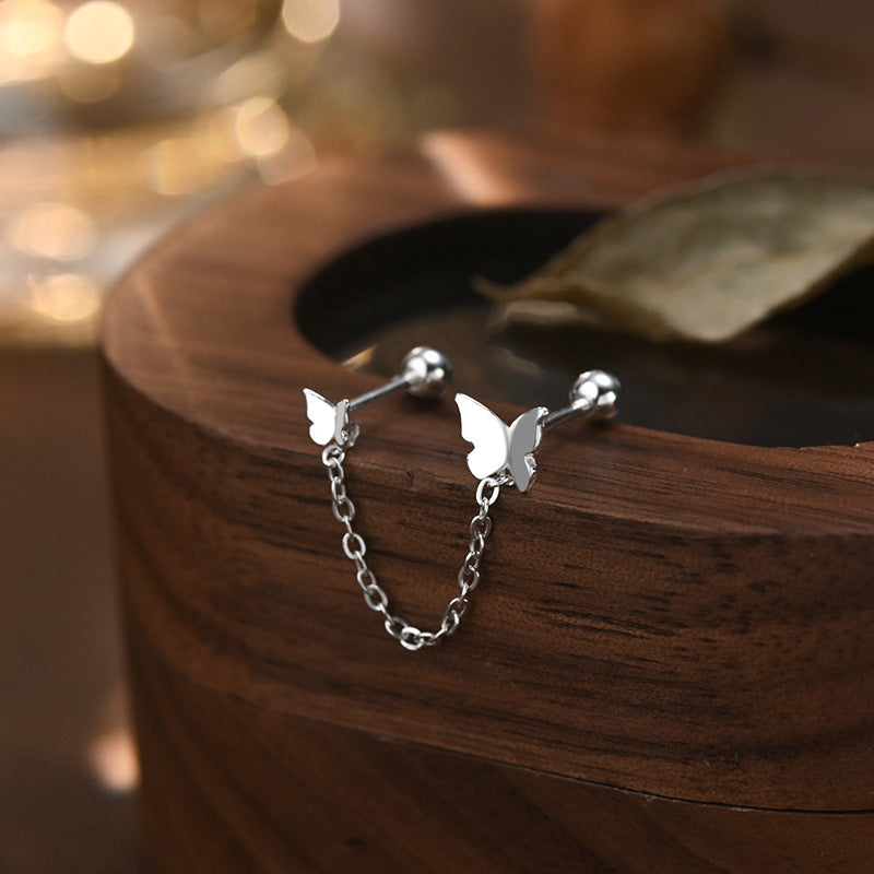 Womens Earrings With Double Tassel Butterflies
