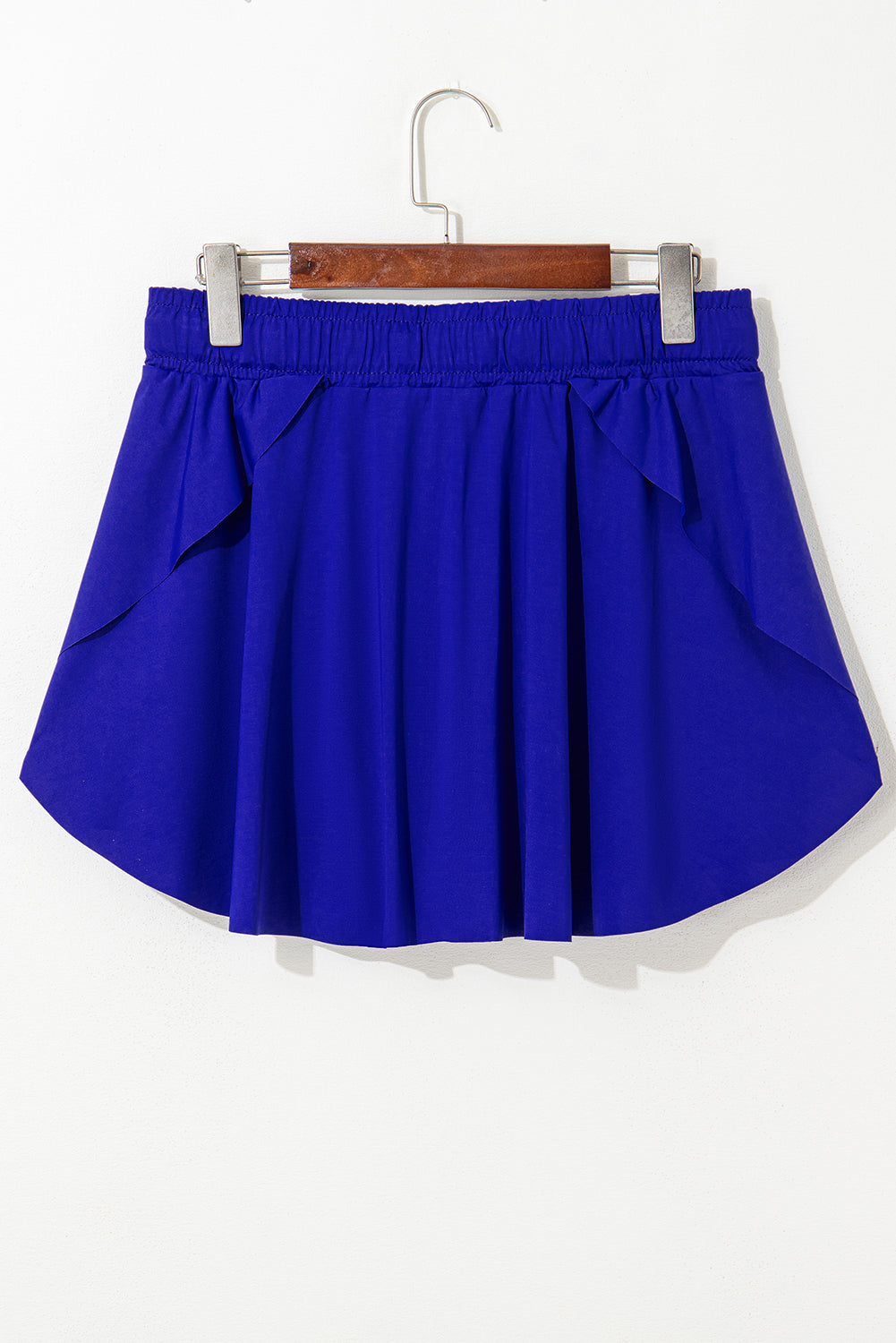 Dark Blue Drawstring High Waist Lined Tennis Skorts