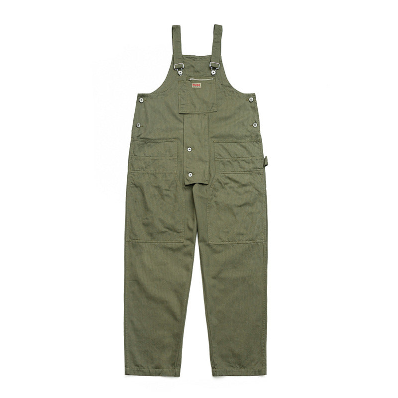 White Vintage Japanese Style Workwear Overalls Loose Fit - Image 7