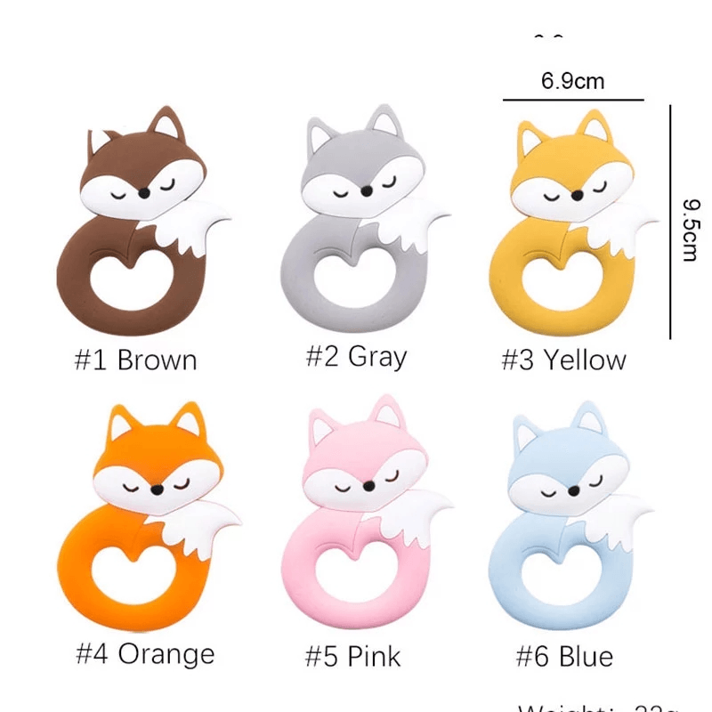 Animal Fox Silicone Teether Toy for Baby Teething