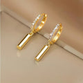 Cylindrical Geometric 14k Gold Nano-Coated Clip-On Earrings