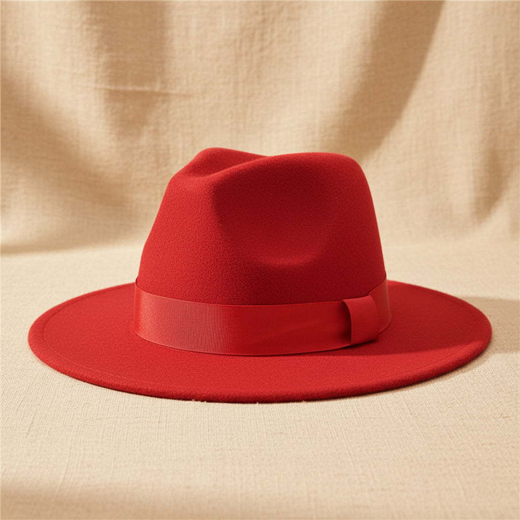 Wide Brim Bell Crown Felt Hat – Unisex Minimalist Sun Hat