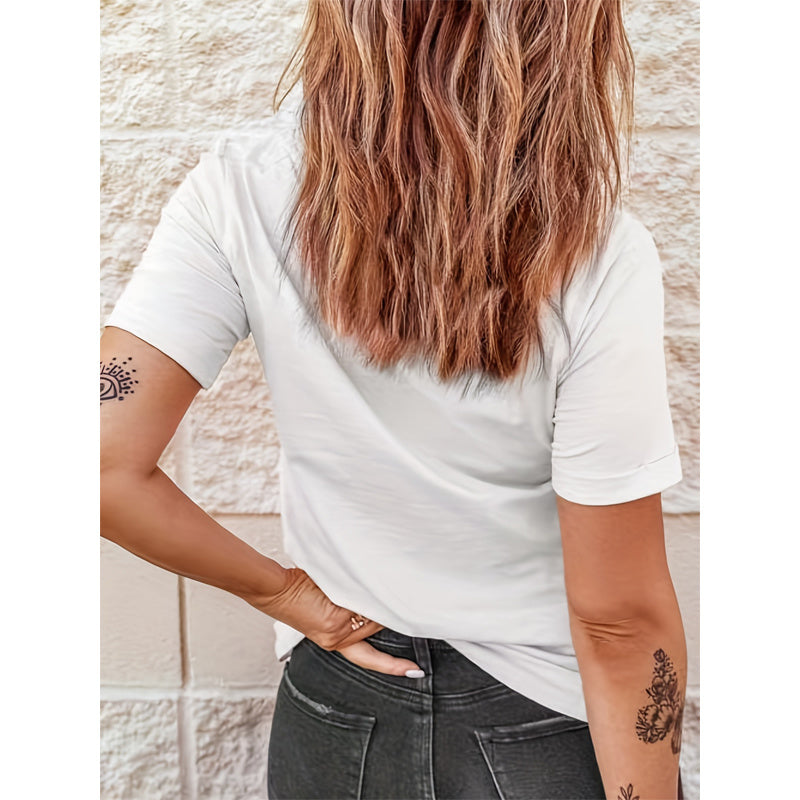Women's Dragonfly Print Short Sleeve Tee in White