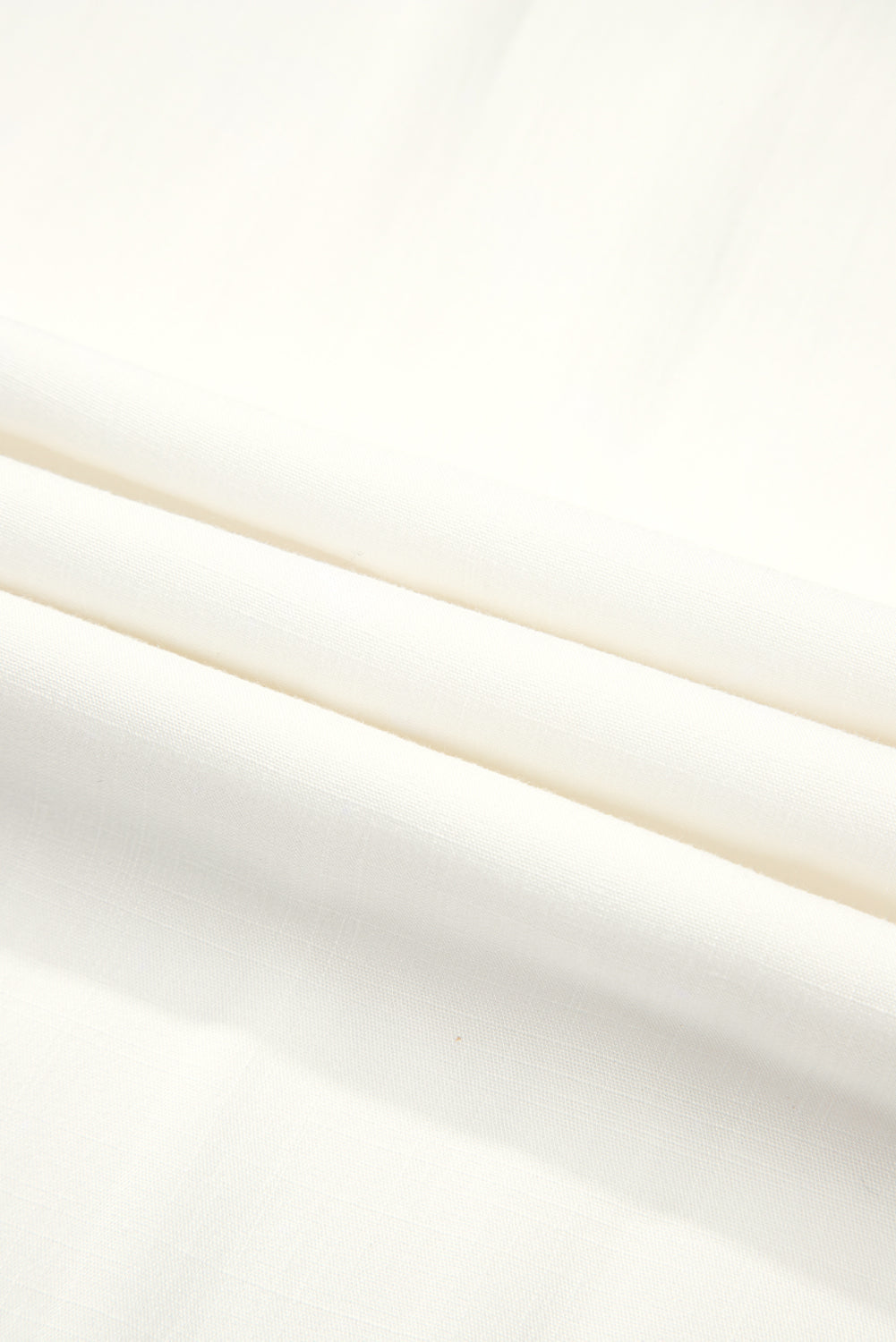 White Pleated Wide Leg Drawstring Pants Casual Flowy Trousers - Image 6