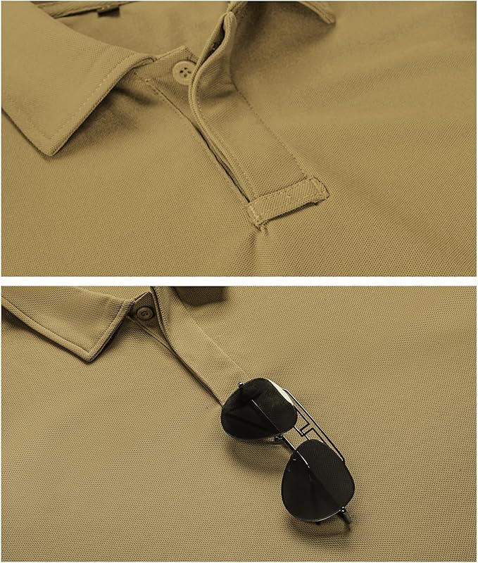 Men's Performance Tactical Golf Polo Short Sleeve Athletic Shirt