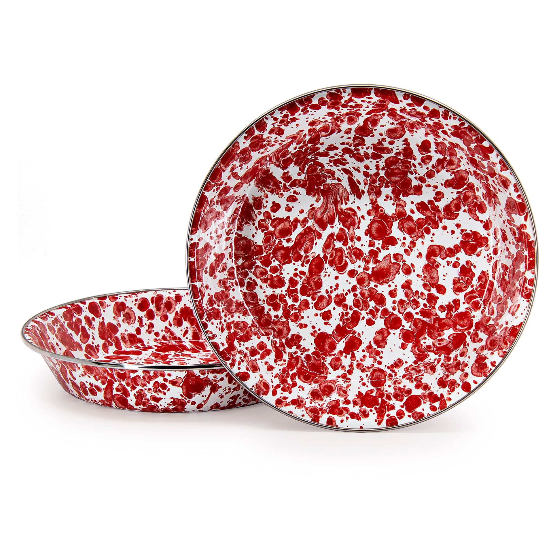 Classic 10-Inch Enamelware Pie Plate - Durable Spatterware Dish