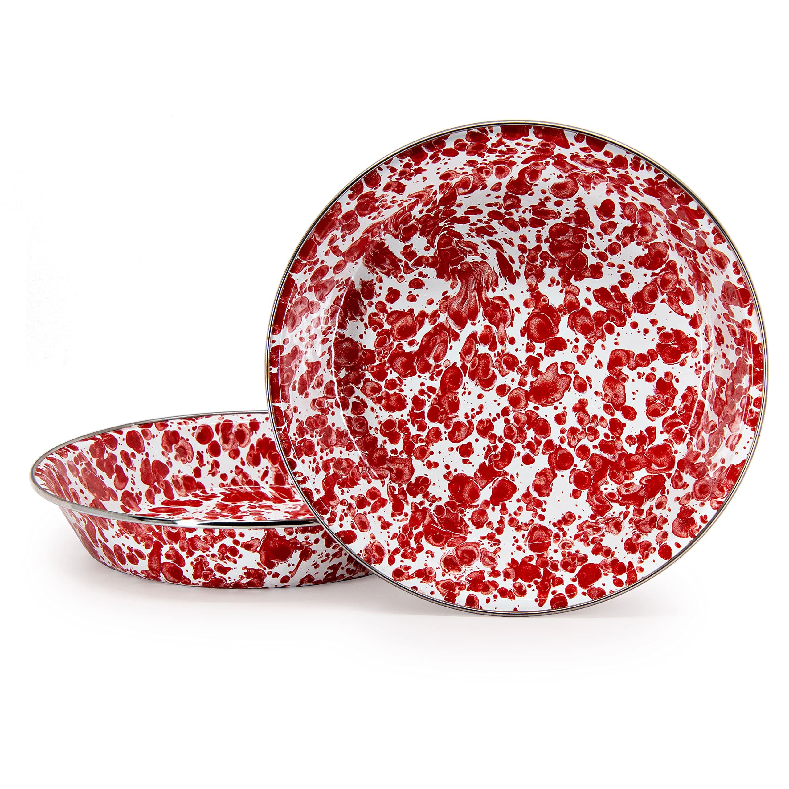 Classic 10-Inch Enamelware Pie Plate - Durable Spatterware Dish