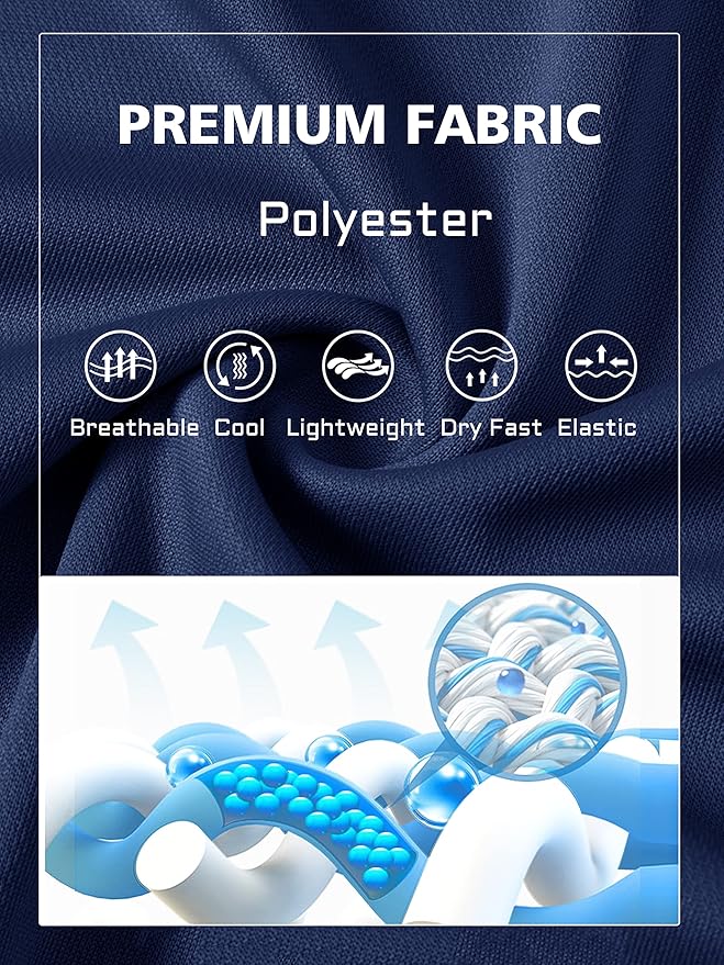 Men's Quick Dry Polo Shirt Moisture Wicking Performance Golf Shirt