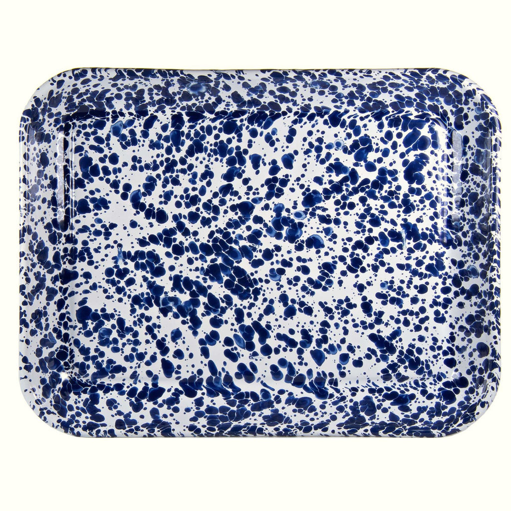 Enamelware Quarter Sheet Trays - Durable Spatterware Set of 2