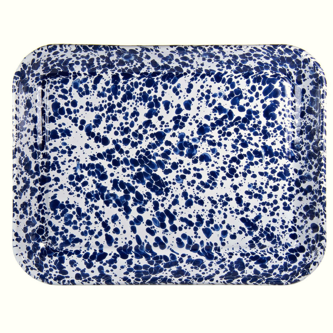 Enamelware Quarter Sheet Trays - Durable Spatterware Set of 2