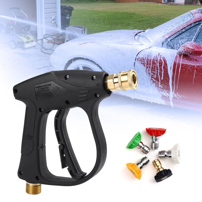 4000 PSI High Pressure Washer Gun with Short Wand and 5 Nozzles