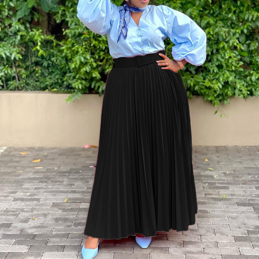 Women's Elegant Pleated Personality Big Skirt