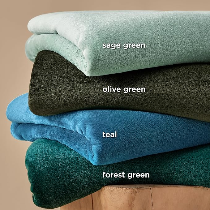Bedsure Fleece Blankets King Size Oive Green - Bed Blanket Soft Lightweight Plush Cozy Fuzzy Luxury Microfiber, 108x90 inches