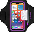 Armband for Samsung Galaxy S24 Ultra/S23 Ultra/S22 Ultra/S21 Ultra/S20 Ultra/S24+/S23+/S22+/S21+/S20+/S10+/S9+/S8+, with Zipper Pocket for for Galaxy Buds and Car Key(Purple)