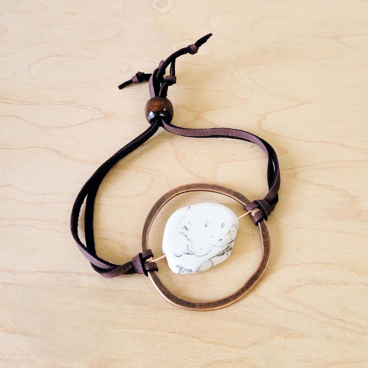 White Turquoise Howlite Bracelet Adjustable