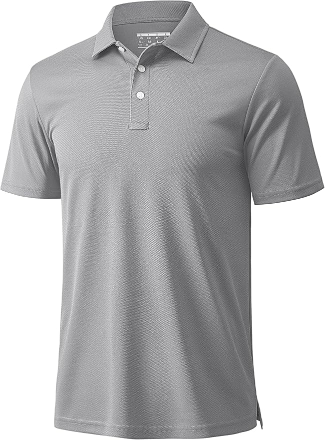 Men's quick-dry performance golf polo with 3-button placket