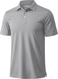 Men's quick-dry performance golf polo with 3-button placket