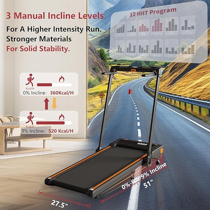 3-in-1 Foldable Treadmill with Desk Workstation and Incline