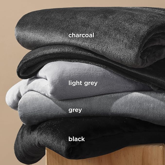 Bedsure Fleece Throw Blanket for Couch Black - Lightweight Plush Fuzzy Cozy Soft Blankets and Throws for Sofa, 50x60 inches