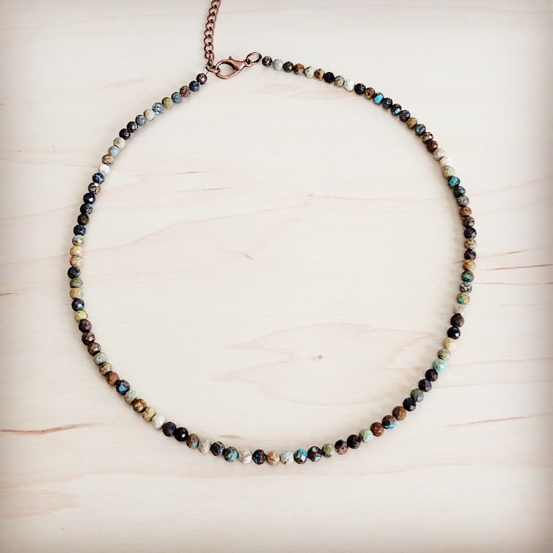 Genuine Hubei Turquoise Beaded Collar Necklace Boho Jewelry - Image 2