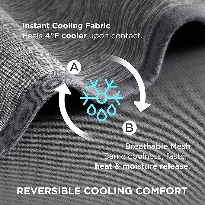 Bedsure Summer Cooling Blanket Queen Size for Hot Sleepers with Sports Mesh Design, Arc-Chill Q-Max 0.4 Lightweight Breathable Ice Cold Blanket for Night Sweats, 90 x 90 Inches, Mesh Grey