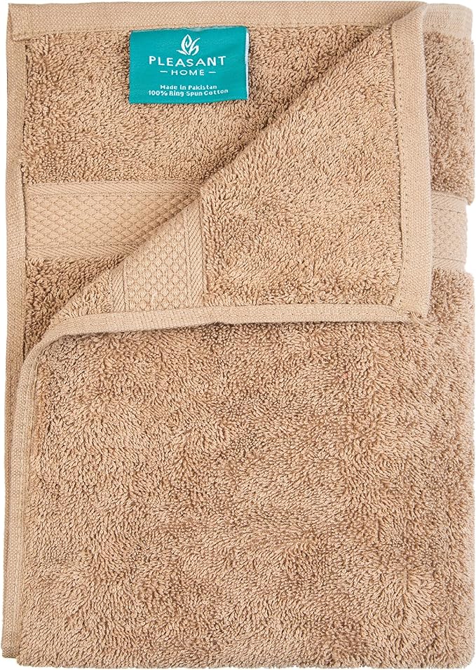 Pleasant Home Bath Towels Set of 6 (24” x 50”) 100% Cotton, 515 GSM | Lightweight, Soft & Absorbent Luxury Towels for Bathroom | for Gym, Pool & Spa | 6 Pack, Mocha