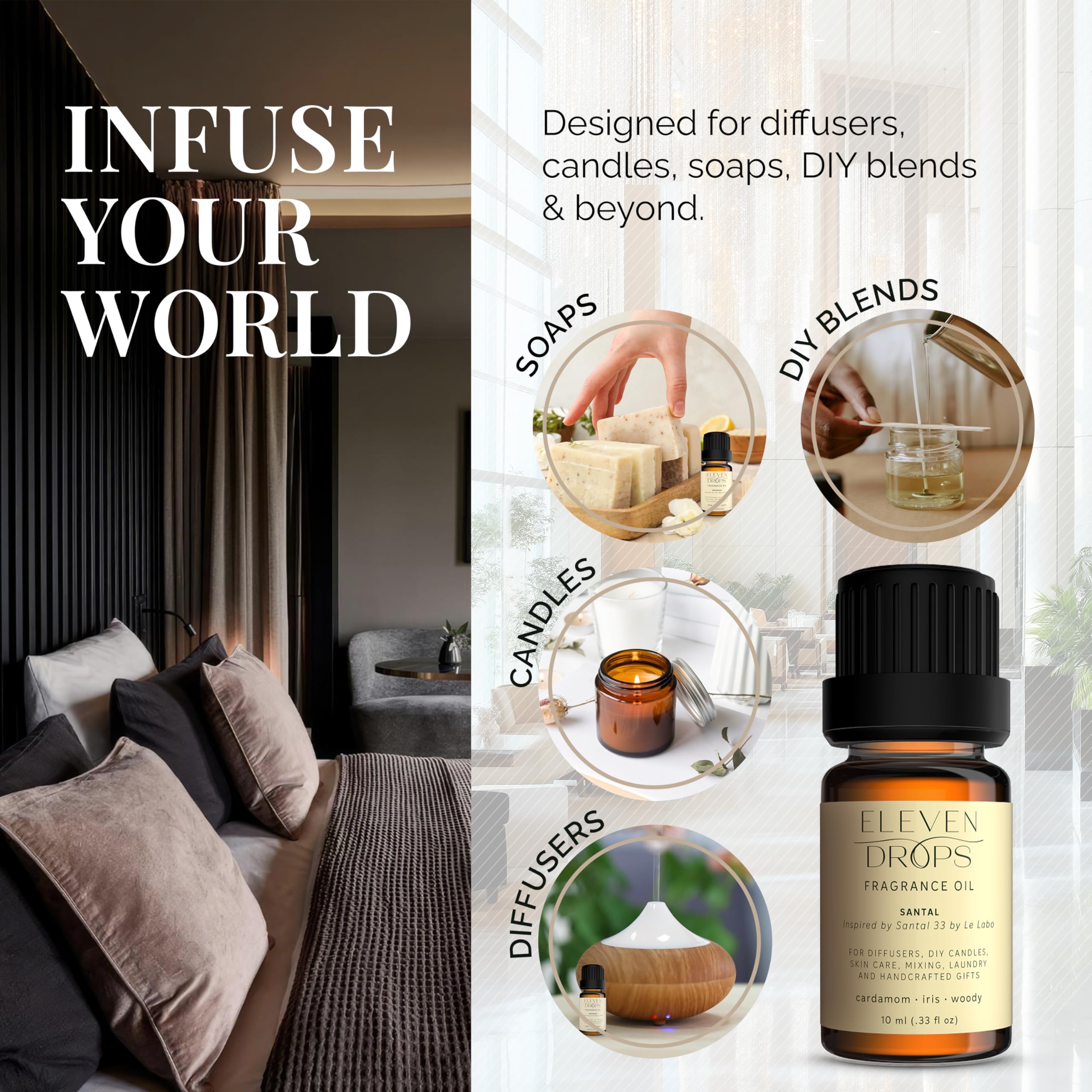 Santal Aroma Diffuser Oil –– Premium Luxury Fragrance Oil